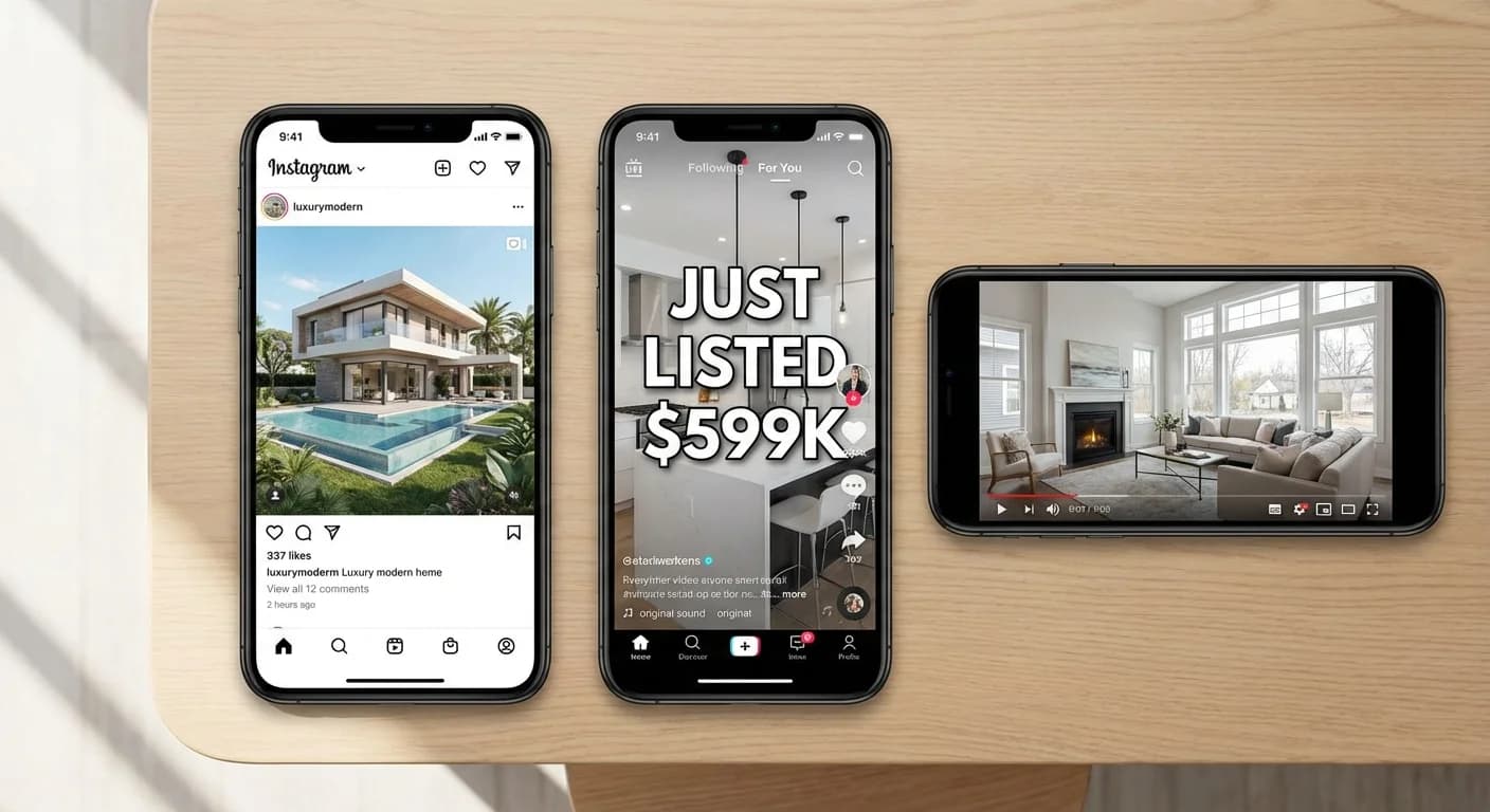 Different video formats for Instagram, TikTok, and YouTube showing various aspect ratios