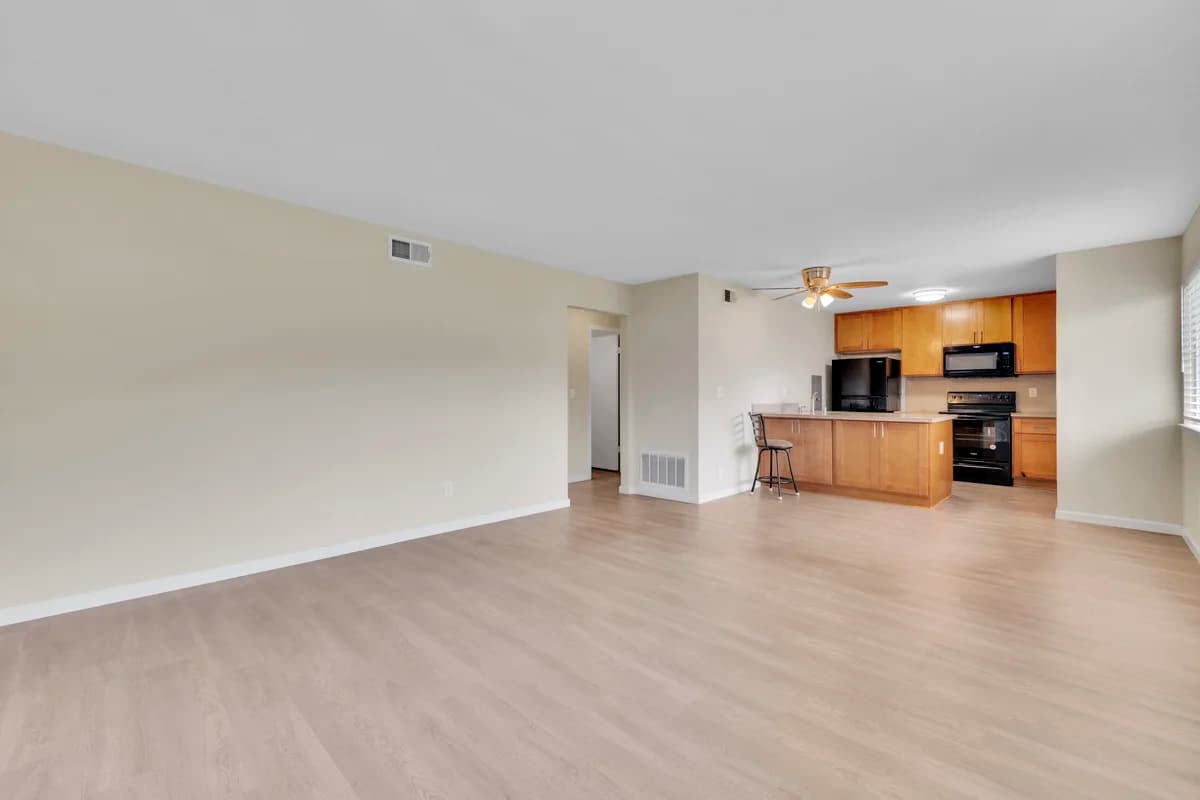 Empty room before virtual staging in Austin